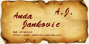 Anda Janković vizit kartica